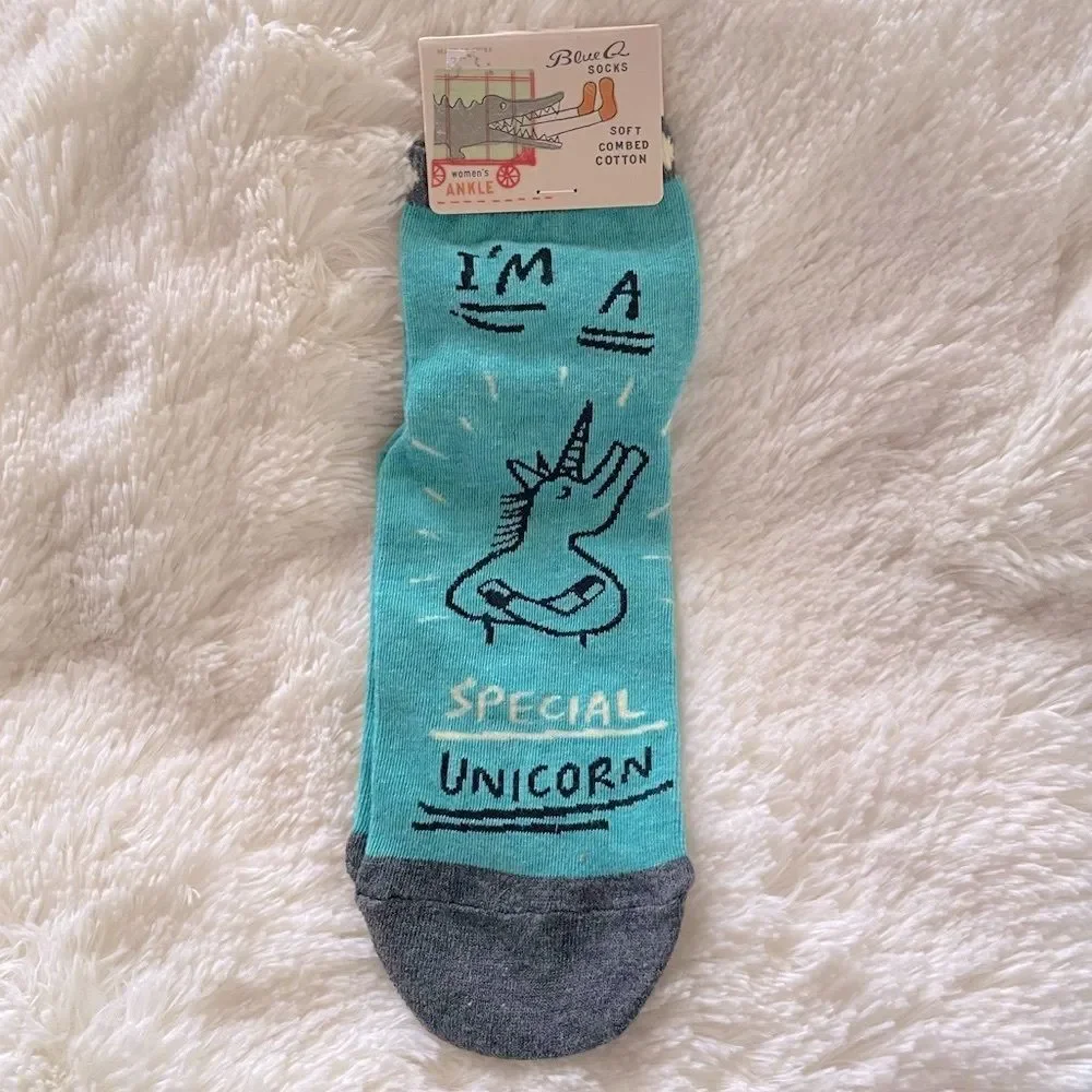Blue Q I'm a Special Unicorn Socks